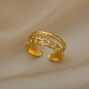 Cincin Rantai Hip Hop untuk Wanita Tren 2023 Cincin Warna Emas Jari Punk Perhiasan Pesta Baja Tahan Karat Hadiah Pasangan Perhiasan Wanita