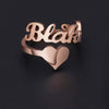 Cinta Pribadi Hati Nama Cincin untuk Wanita Huruf Kustom Beberapa Cincin Stainless Steel Emas Warna Perak Cincin Perhiasan Hadiah BFF