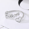 Cinta Pribadi Hati Nama Cincin untuk Wanita Huruf Kustom Beberapa Cincin Stainless Steel Emas Warna Perak Cincin Perhiasan Hadiah BFF