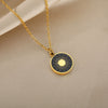 Circle Black Color Sun Necklace For Women Stainless Steel Gold Color Necklaces 2023 Trend Jewelry Birthday Gift collares mujer