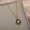 Circle Black Color Sun Necklace For Women Stainless Steel Gold Color Necklaces 2023 Trend Jewelry Birthday Gift collares mujer