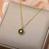 Circle Black Color Sun Necklace For Women Stainless Steel Gold Color Necklaces 2023 Trend Jewelry Birthday Gift collares mujer