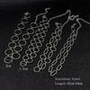 Circle Chain Choker Necklace Stainless Steel Rectangle Chain Link Chunky Necklace Hip Hop Jewelry Ins Statement Silver Color