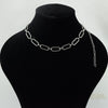Circle Chain Choker Necklace Stainless Steel Rectangle Chain Link Chunky Necklace Hip Hop Jewelry Ins Statement Silver Color