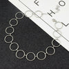 Circle Chain Choker Necklace Stainless Steel Rectangle Chain Link Chunky Necklace Hip Hop Jewelry Ins Statement Silver Color