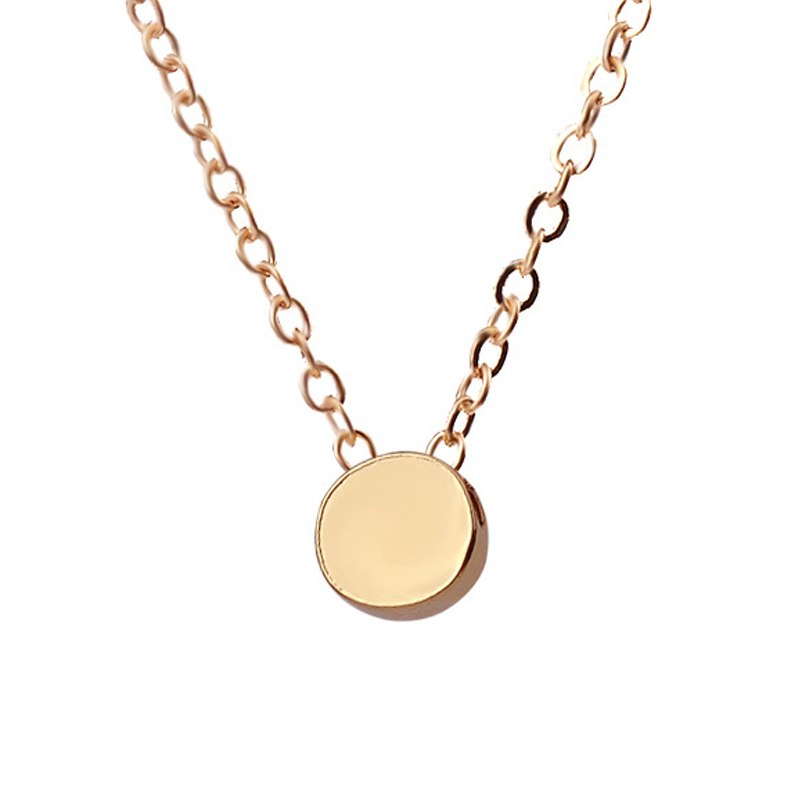 Circle Necklace Women Creative Simple Mini Hollow Round metal sheet Necklaces Pendants Fashion Long Necklace Silver Gold Color