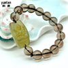 Citrine Zodiac Nature Stone Bouddha Men Women Lucky Jewerly Love Classic Style Fashion Bracelet Crystal Round Beads Buddha