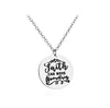 2020 New Charm Necklace For Women Fashion Faith Can Move Mountain Simple Silver Round Pendant Necklace Femme