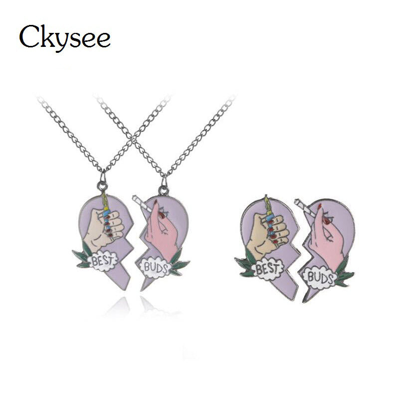 Ckysee-Couple-Pendant-Necklace-Broken-Heart-Best-Friends-Best-Buds-Cigarette-Lighter-Friendship-Necklaces-For-Girls