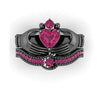 Claddagh Ring Heart 1ct Simulated Diamond ring Women Wedding jewelry gift Vintage 10K white Gold Plated Jeulias Drop shipping