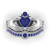 Claddagh Ring Heart 1ct Simulated Diamond ring Women Wedding jewelry gift Vintage 10K white Gold Plated Jeulias Drop shipping