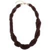 Claire Jin Single Side Wood Carving Small Beads Bamboo-pattern Ethnic Necklace Handmade Strand Necklaces Women Bohemian Jewelry
