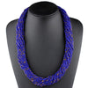 Claire Jin Small Beads Necklace Women Handmade Strand Twisted Bohemian Necklaces Ethnic Boho Jewelry Summer Accessories