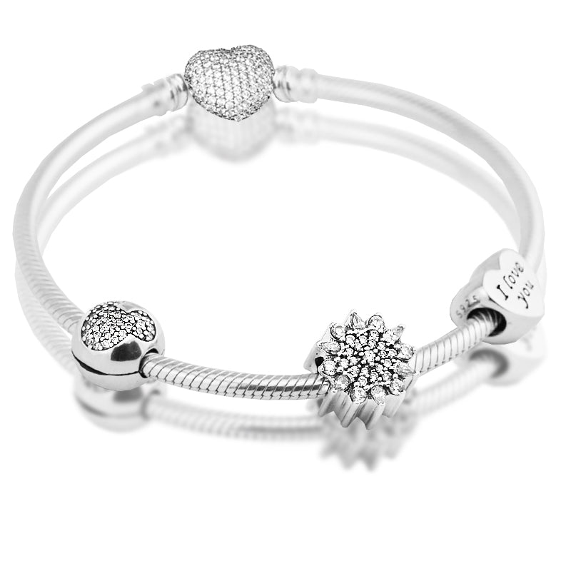 Clasp Bracelets with 3pcs Beads in a set 100% 925 Sterling Silver Jewelry