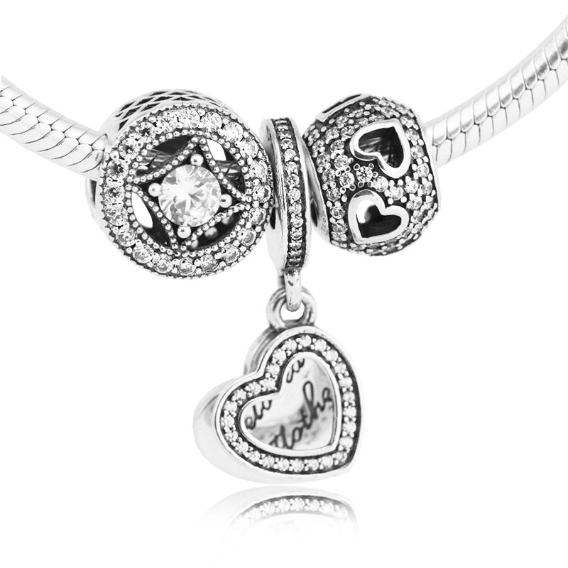 Clasp Bracelets with 3pcs Beads in a set 100% 925 Sterling Silver Jewelry