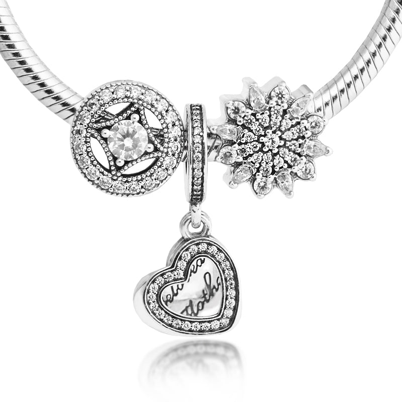 Clasp Bracelets with 3pcs Beads in a set 100% 925 Sterling Silver Jewelry