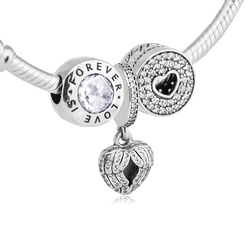 Clasp Bracelets with 3pcs Beads in a set 100% 925 Sterling Silver Jewelry