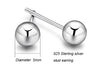 Classcial 925 sterling silver ball stud earring diameter 3-5mm optional high luster silver earring for women girls ladies