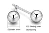 Classcial 925 sterling silver ball stud earring diameter 3-5mm optional high luster silver earring for women girls ladies