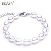 Classic 8-9mm Natural Pearl Bracelets For Women White/multicolor Pearl Jewelry 18cm+4cm Extended Chain