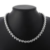 Classic 925 Stamped Silver fine 10MM Smooth Beads Necklaces for Women wedding Christmas Gifts charms noble Jewelry