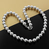Classic 925 Stamped Silver fine 10MM Smooth Beads Necklaces for Women wedding Christmas Gifts charms noble Jewelry
