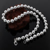 Classic 925 Stamped Silver fine 10MM Smooth Beads Necklaces for Women wedding Christmas Gifts charms noble Jewelry
