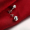 Classic 925 Sterling Silver 8mm 10MM beads studs Earrings for Women elegant Christmas gifts wedding party Jewelry