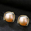 Classic 925 Sterling Silver White/Pink Pearl Push-back Stud Earrings For Women Fashion Jewelry FE0091