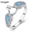 Classic 925 Sterling Silver Zircon Rings for Woman Sweet Angel Wing Ring Fashion Wedding & Party Jewelry