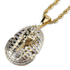 Classic Ancient Egyptian Tutankhamun Gold Mask Zircon Inlaid Pendant Necklace Hip hop Men's Rock Party Jewelry
