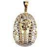 Classic Ancient Egyptian Tutankhamun Gold Mask Zircon Inlaid Pendant Necklace Hip hop Men's Rock Party Jewelry