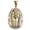 Classic Ancient Egyptian Tutankhamun Gold Mask Zircon Inlaid Pendant Necklace Hip hop Men's Rock Party Jewelry