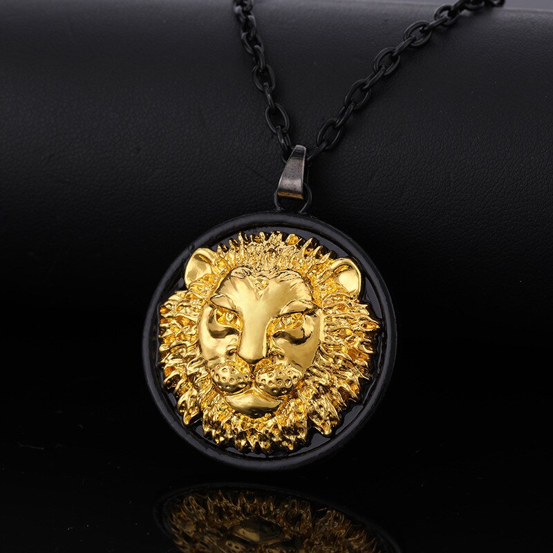 Classic Black Gold Dragon Carved CZ Pendant Necklace Vintage Punk Cool Street Jewelry for Men Hip Hop Rock Biker Jewelry Gift