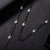 Classic Bling Crystal Star Beaded Necklaces For Woman Shimming Crystal Little Star Stainless Steel Chain Choker Gilrs Jewelry