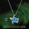 Classic Blue Imitation Opal Pendant For Women Silver Color Chain Necklace Women Sea Turtle Crystal Wedding Jewelry