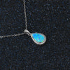 Classic Blue OPAL Teardrop Pendant Necklace For Women Water Drop Luxury 925 Sterling Silver Zircon Fine Jewelry (Lam Hub Fong)