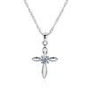 Classic Cross 925 Sterling Silver Pendant Necklaces for Women Party Birthd Fine Jewelry Gift HC07C