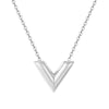 Classic Design Famous Brand V Letter Pendant Necklace For Woman Stainless Steel Woman Necklace  Jewelry Female