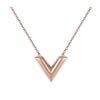 Classic Design Famous Brand V Letter Pendant Necklace For Woman Stainless Steel Woman Necklace  Jewelry Female
