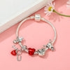 Classic Design Red Crystal I LOVE Pendant Beads Bracelet Silver Color Boy Girl Charm Jewelry Bracelet For Women Pulsera Mujer