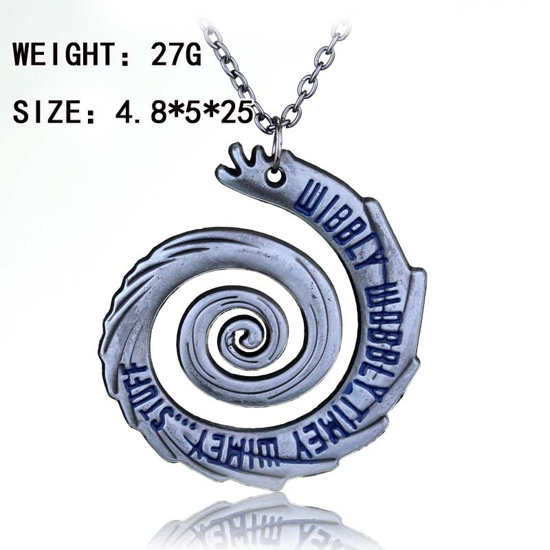 Classic Dr Who Pendants Necklaces Wibbly Wobbly Timey Wimey Spiral Design Vintage Charm Necklace Hollow Women Gift