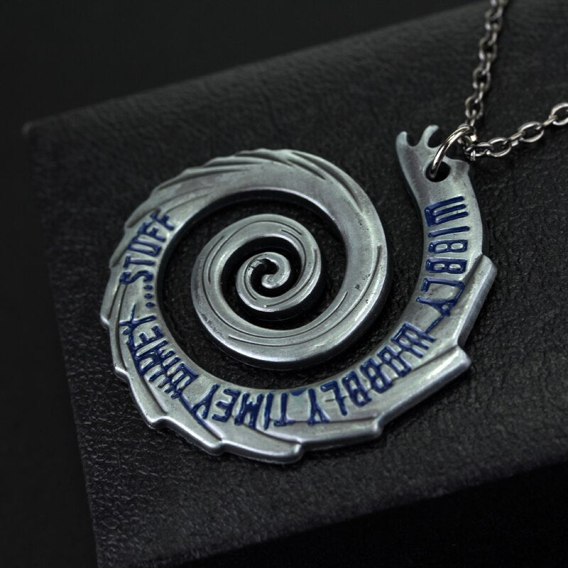 Classic Dr Who Pendants Necklaces Wibbly Wobbly Timey Wimey Spiral Design Vintage Charm Necklace Hollow Women Gift