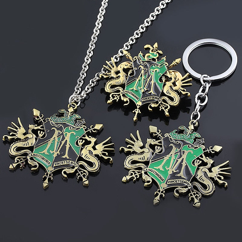 Classic Draco Malfoy Family Heraldry Logo Necklace  Metal Pendant Necklace For Women Men Movie Jewelry