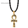 Classic Cross Egyptian Ankh Life Symbol Antique Bronze Color Pendant Short Rope Chain Necklaces Jewelry For Women Men