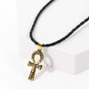 Classic Cross Egyptian Ankh Life Symbol Antique Bronze Color Pendant Short Rope Chain Necklaces Jewelry For Women Men