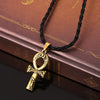 Classic Cross Egyptian Ankh Life Symbol Antique Bronze Color Pendant Short Rope Chain Necklaces Jewelry For Women Men