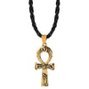 Classic Cross Egyptian Ankh Life Symbol Antique Bronze Color Pendant Short Rope Chain Necklaces Jewelry For Women Men