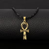 Classic Cross Egyptian Ankh Life Symbol Antique Bronze Color Pendant Short Rope Chain Necklaces Jewelry For Women Men