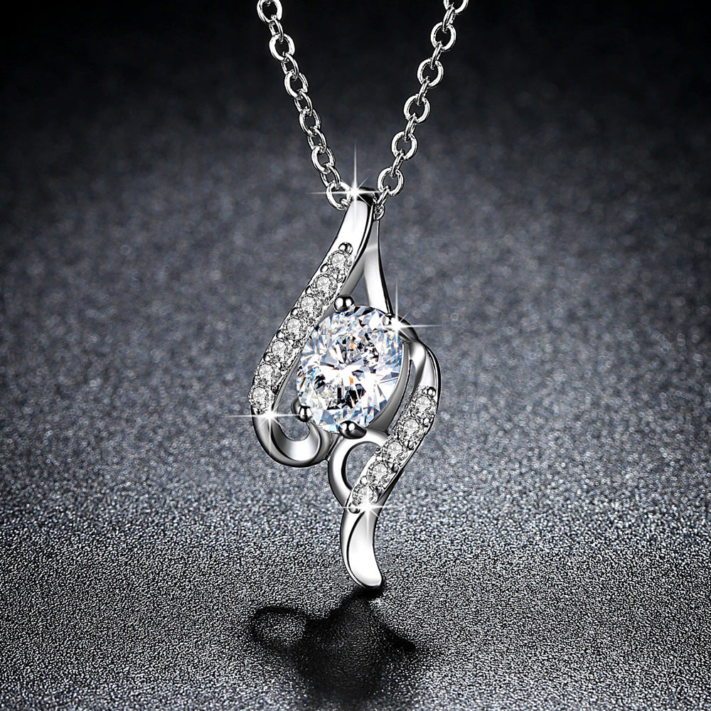 Classic Full Rhinestone Chain Necklace Personalized Birthstone Charm Necklace Fashion Jewelry Necklaces As Birthd Gift N1169